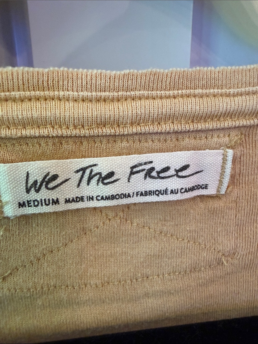We The Free Peach Notch V-Neck Short Sleeve Tee - Picture 3 of 3